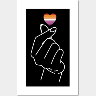 Lesbian Pride Flag Korean Love Sign Posters and Art